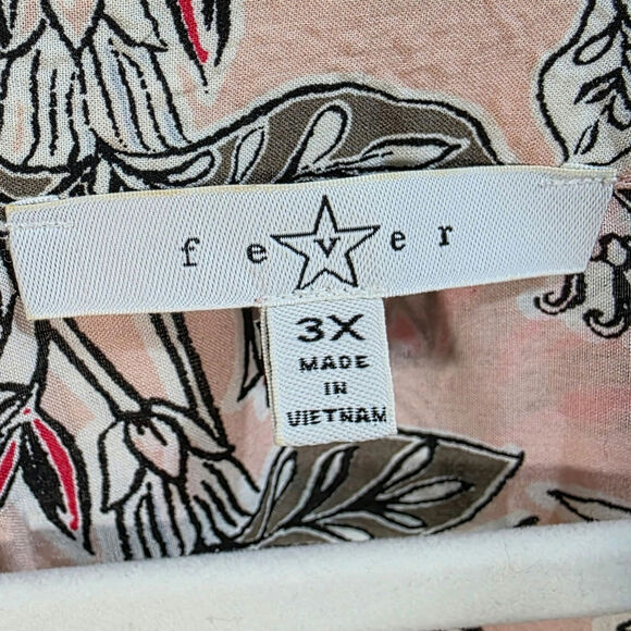 Fever plus size 3x sleeveless pink mini dress tunic Aline floral lightweight NEW - Picture 11 of 14